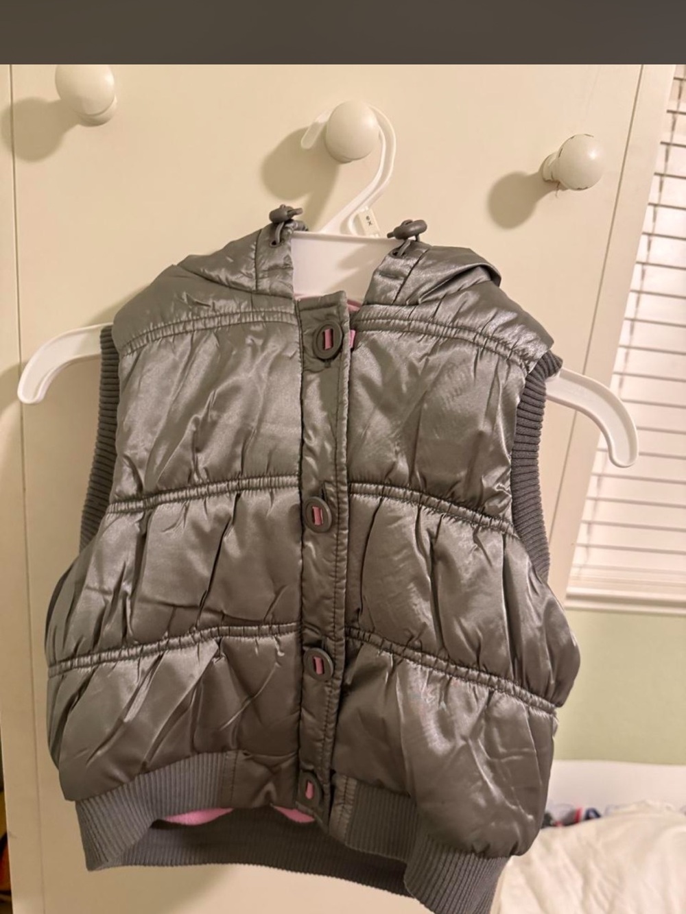 Fox Silver Quilted Kids Puffer Vest with Hood